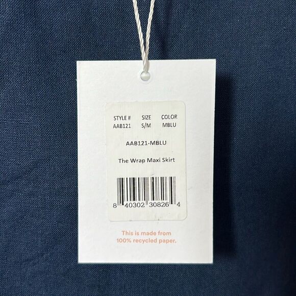 NWT Andie Swim The Tavirs Wrap Maxi Skirt in Midnight Blue Size S/M - Picture 4 of 7